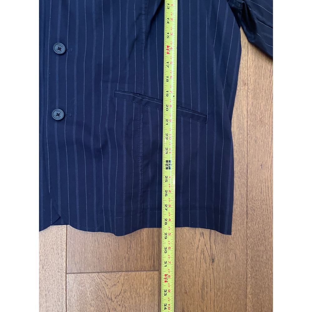 Tommy Hilfiger Blazer Womens 24 Navy Excellent Pinstripe Cotton Stretch Y2K - Picture 7 of 13